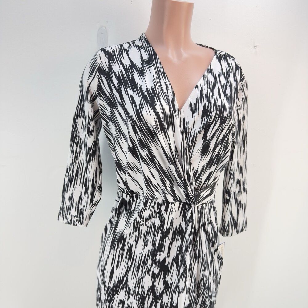 Peter Nygard Women's Dress Black/ White Knotted Front  PET M NEW WITH TAG - Picture 8 of 17